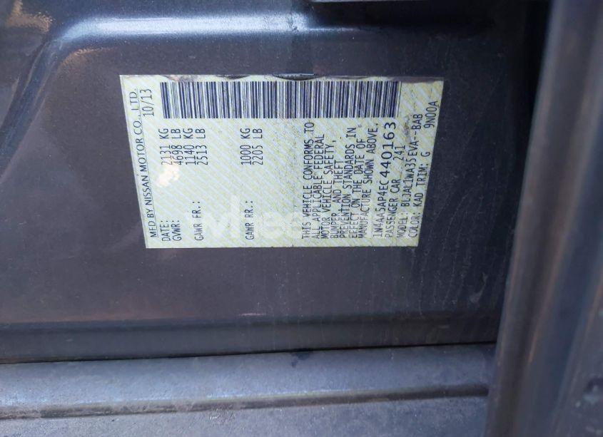 Photo 9 of 2014 Nissan Maxima 3.5 SV (VIN 1N4AA5AP4EC440163)