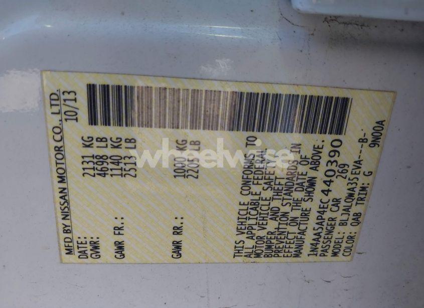 Photo 9 of 2014 Nissan Maxima 3.5 S (VIN 1N4AA5AP4EC440390)