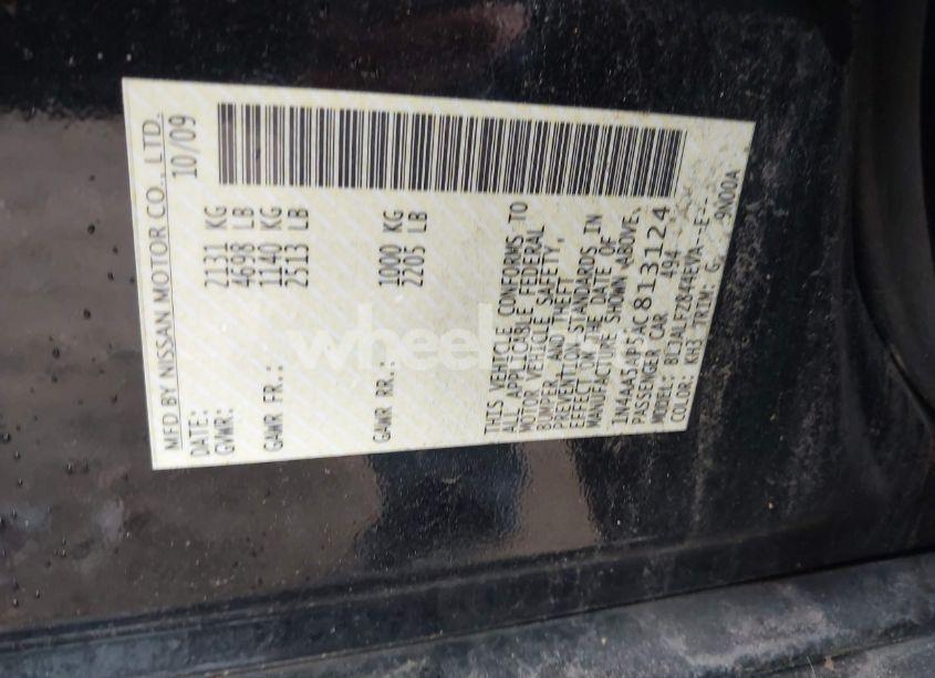 Photo 9 of 2010 Nissan Maxima 3.5 SV (VIN 1N4AA5AP5AC813124)