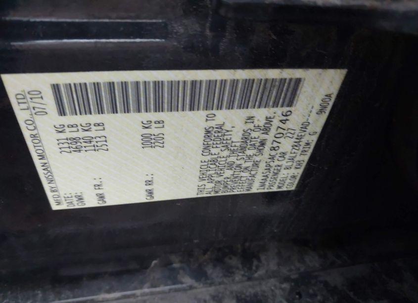 Photo 9 of 2010 Nissan Maxima 3.5 SV (VIN 1N4AA5AP5AC870746)