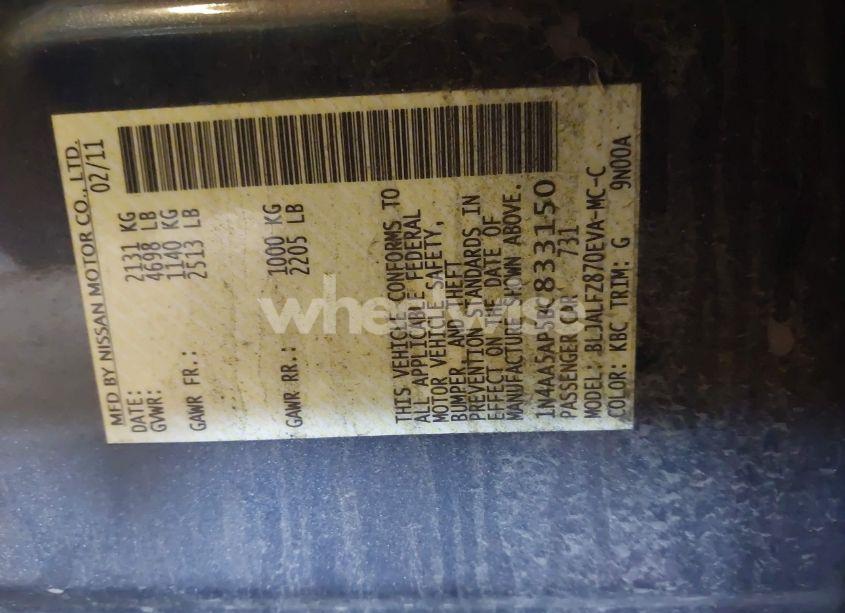 Photo 9 of 2011 Nissan Maxima 3.5 SV (VIN 1N4AA5AP5BC833150)