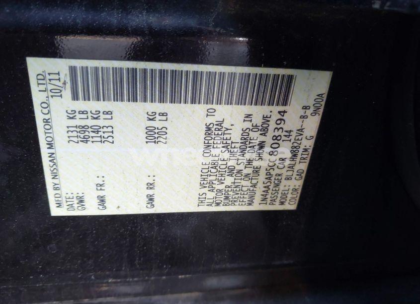 Photo 9 of 2012 Nissan Maxima 3.5 SV (VIN 1N4AA5AP5CC808394)