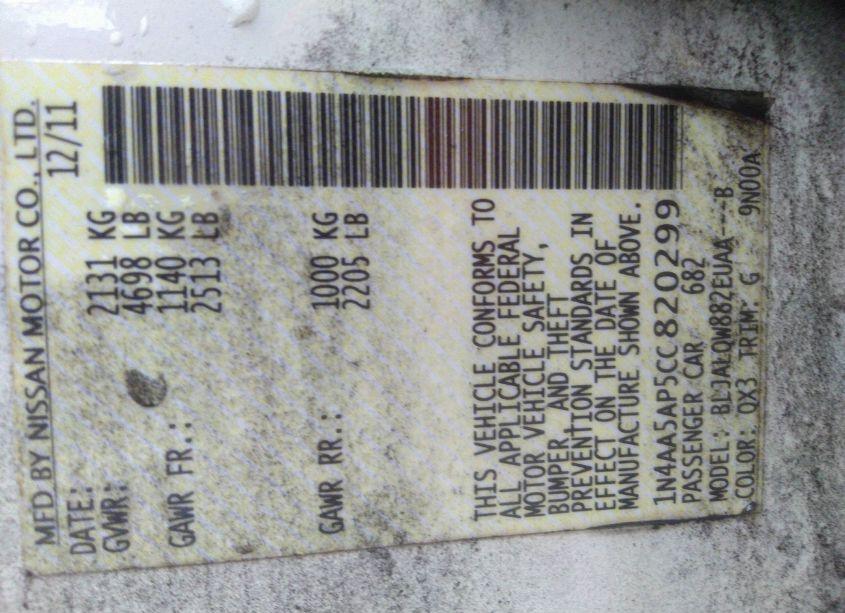 Photo 9 of 2012 Nissan Maxima 3.5 S (VIN 1N4AA5AP5CC820299)