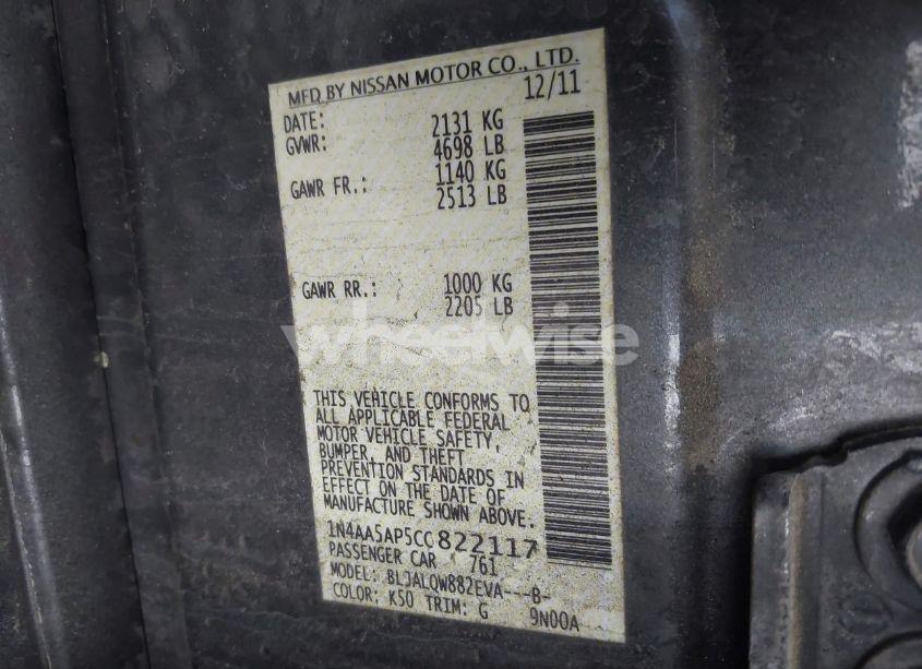 Photo 9 of 2012 Nissan Maxima 3.5 S (VIN 1N4AA5AP5CC822117)