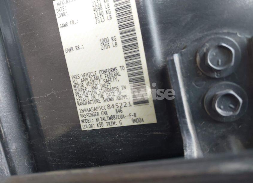 Photo 9 of 2012 Nissan Maxima 3.5 SV (VIN 1N4AA5AP5CC845221)