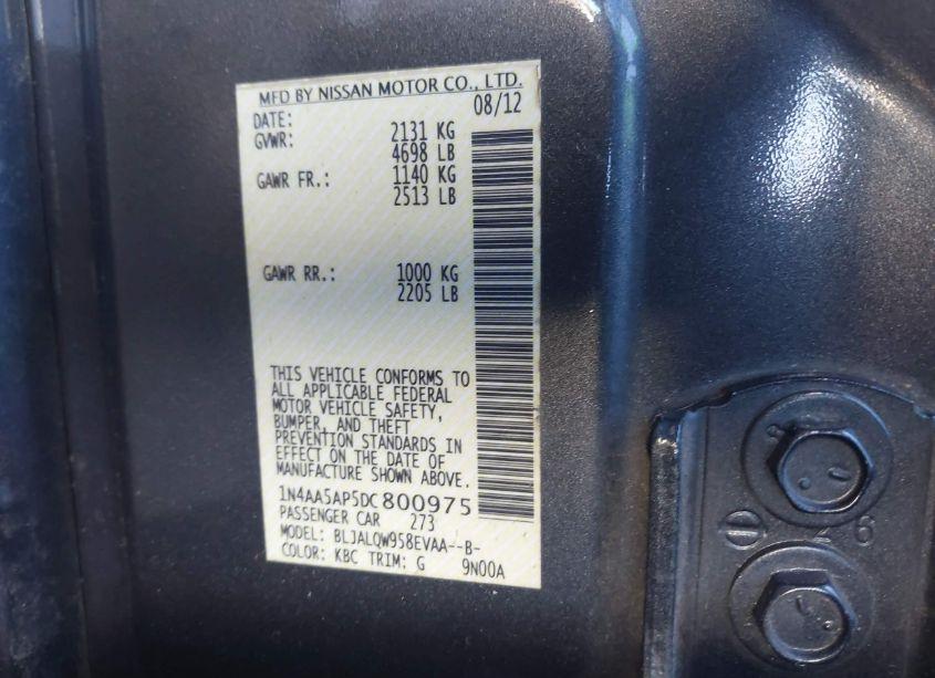 Photo 9 of 2013 Nissan Maxima 3.5 S (VIN 1N4AA5AP5DC800975)