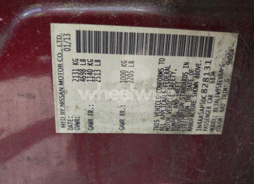 Photo 9 of 2013 Nissan Maxima 3.5 SV (VIN 1N4AA5AP5DC828131)