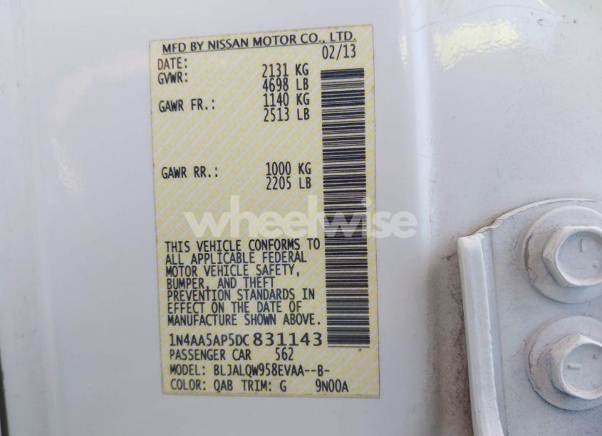 Photo 9 of 2013 Nissan Maxima 3.5 S (VIN 1N4AA5AP5DC831143)