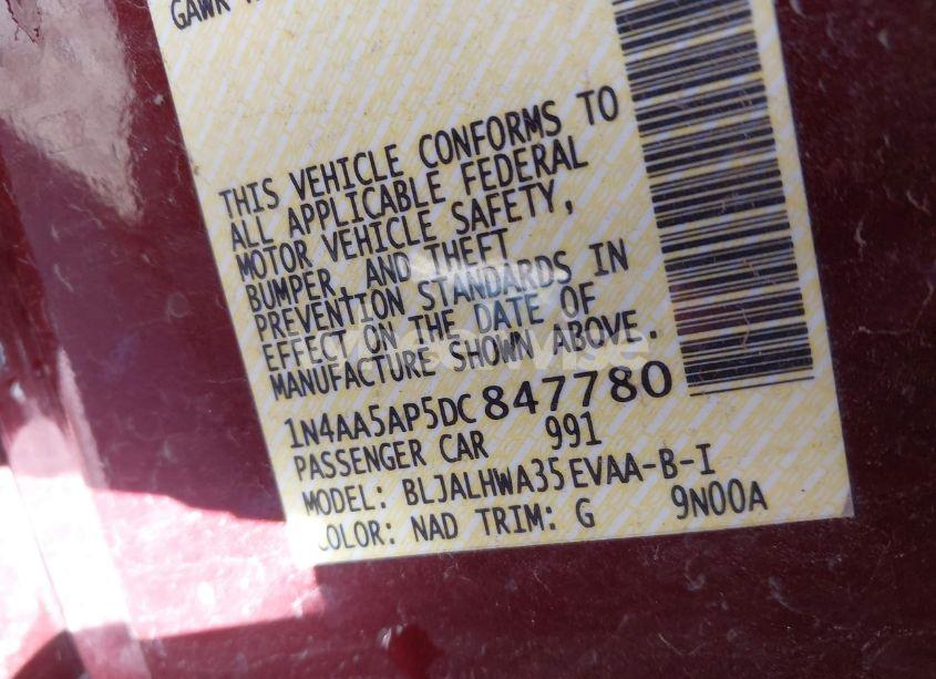 Photo 9 of 2013 Nissan Maxima 3.5 SV (VIN 1N4AA5AP5DC847780)