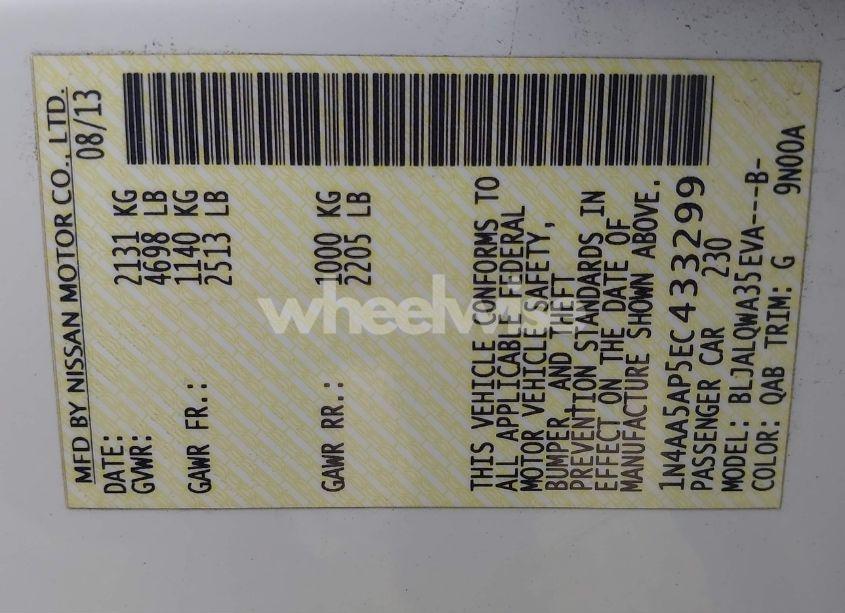 Photo 9 of 2014 Nissan Maxima 3.5 S (VIN 1N4AA5AP5EC433299)