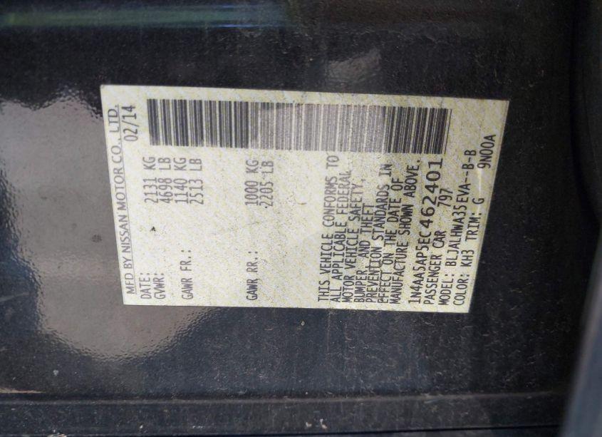 Photo 9 of 2014 Nissan Maxima 3.5 SV (VIN 1N4AA5AP5EC462401)