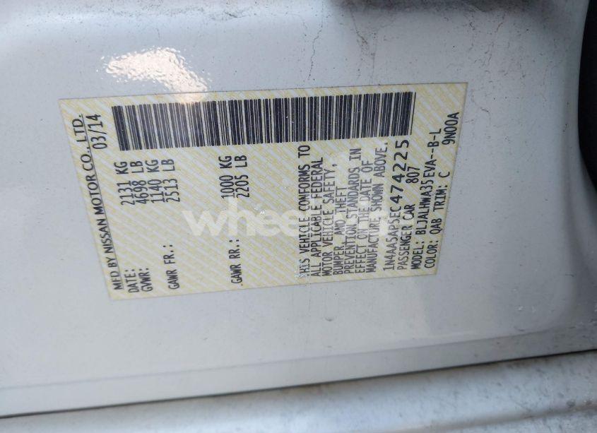 Photo 9 of 2014 Nissan Maxima 3.5 SV (VIN 1N4AA5AP5EC474225)