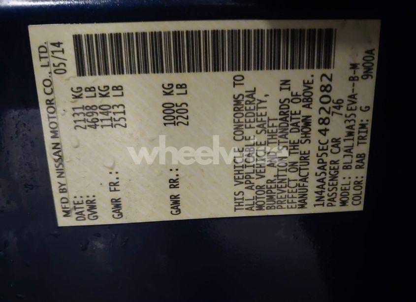 Photo 9 of 2014 Nissan Maxima 3.5 SV (VIN 1N4AA5AP5EC482082)