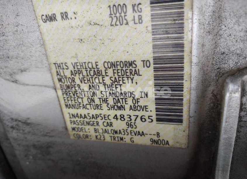 Photo 9 of 2014 Nissan Maxima 3.5 S (VIN 1N4AA5AP5EC483765)