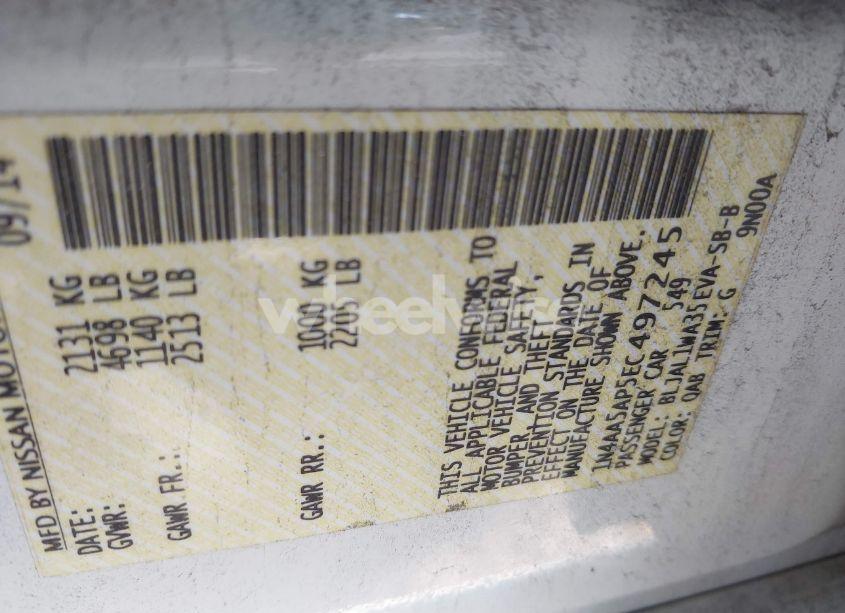 Photo 9 of 2014 Nissan Maxima 3.5 SV (VIN 1N4AA5AP5EC497245)