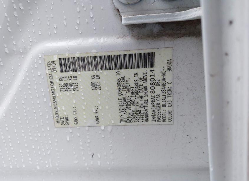 Photo 9 of 2010 Nissan Maxima 3.5 SV (VIN 1N4AA5AP6AC808014)