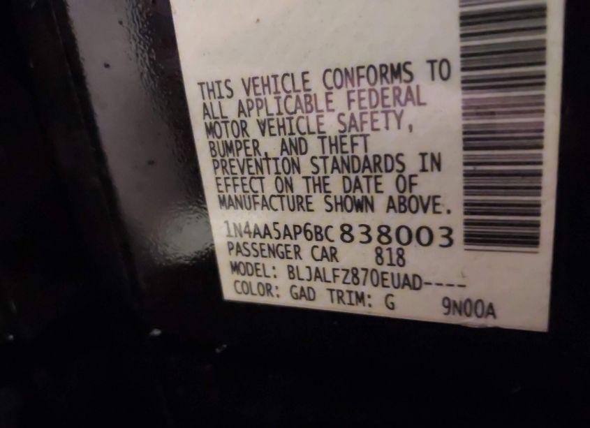 Photo 9 of 2011 Nissan Maxima 3.5 SV (VIN 1N4AA5AP6BC838003)