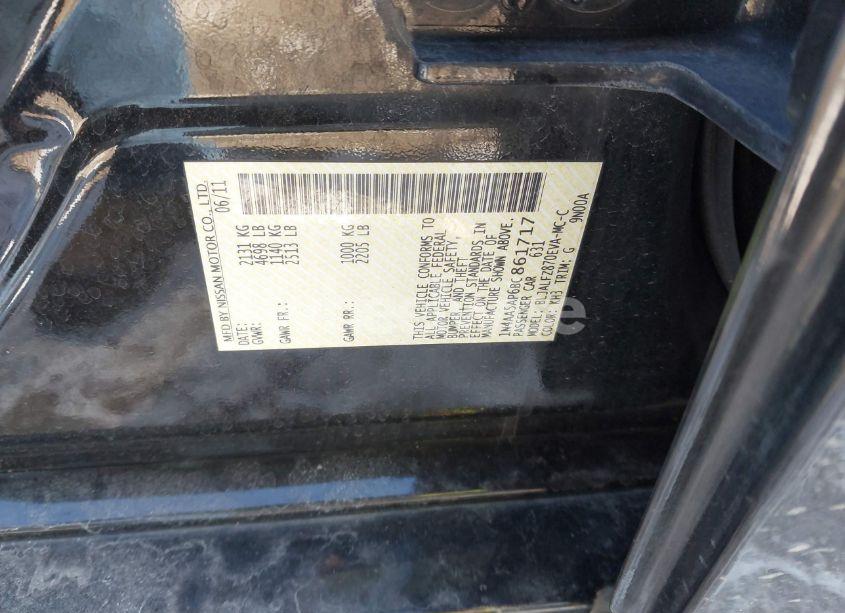 Photo 9 of 2011 Nissan Maxima 3.5 SV (VIN 1N4AA5AP6BC861717)