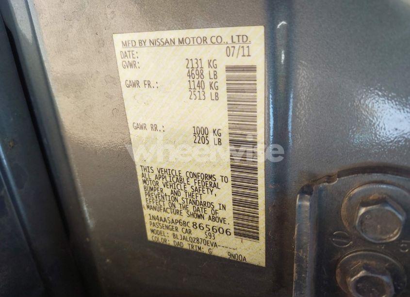 Photo 9 of 2011 Nissan Maxima 3.5 S (VIN 1N4AA5AP6BC865606)