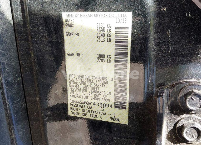 Photo 9 of 2014 Nissan Maxima 3.5 SV (VIN 1N4AA5AP6EC439094)