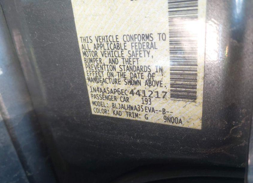 Photo 9 of 2014 Nissan Maxima 3.5 SV (VIN 1N4AA5AP6EC441217)