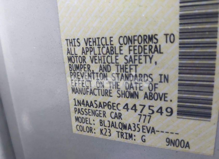 Photo 9 of 2014 Nissan Maxima 3.5 S (VIN 1N4AA5AP6EC447549)