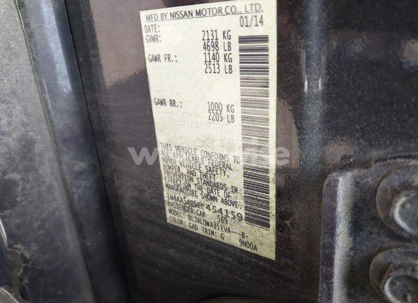 Photo 9 of 2014 Nissan Maxima 3.5 S/3.5 SV (VIN 1N4AA5AP6EC454159)