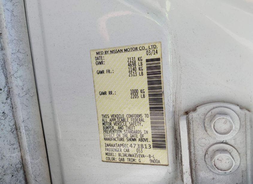 Photo 9 of 2014 Nissan Maxima 3.5 SV (VIN 1N4AA5AP6EC473813)