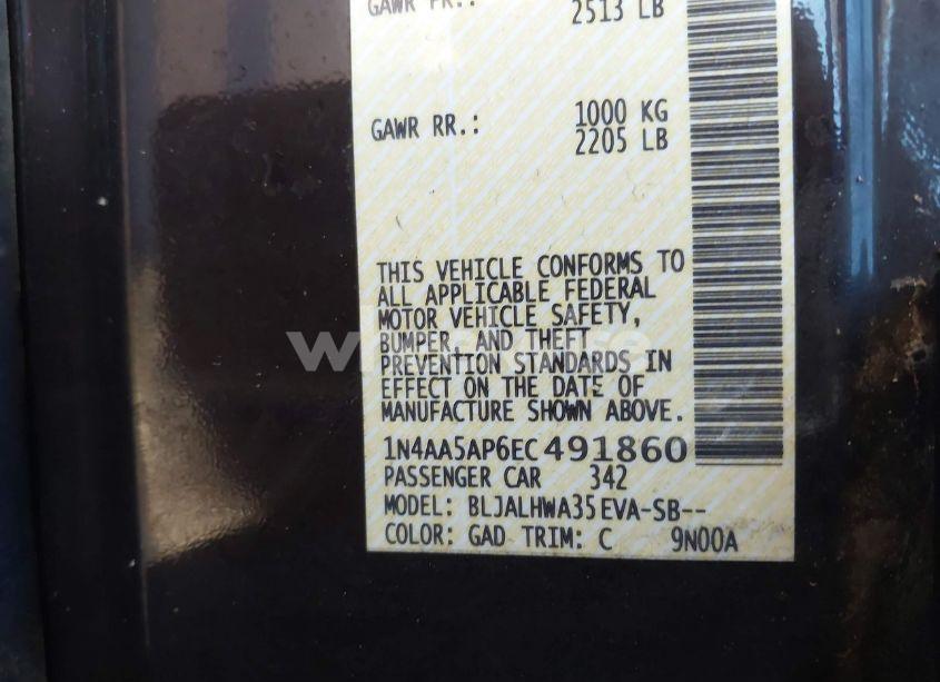 Photo 9 of 2014 Nissan Maxima 3.5 SV (VIN 1N4AA5AP6EC491860)