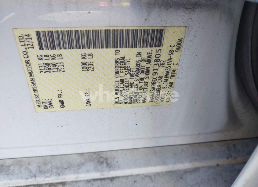 Photo 9 of 2014 Nissan Maxima 3.5 SV (VIN 1N4AA5AP6EC913805)