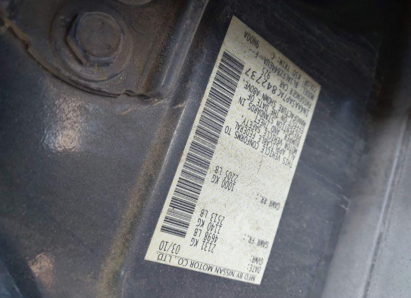 Photo 9 of 2010 Nissan Maxima 3.5 SV (VIN 1N4AA5AP7AC842737)