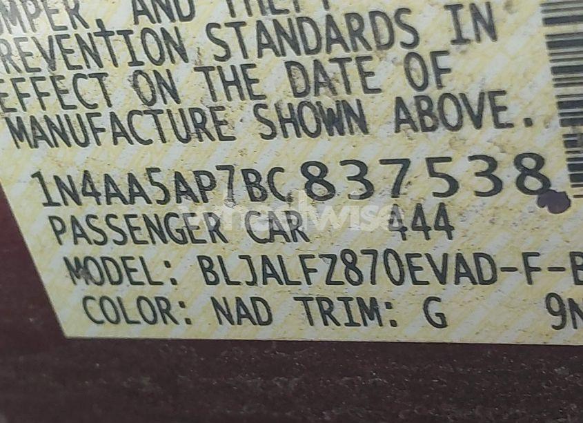 Photo 9 of 2011 Nissan Maxima 3.5 SV (VIN 1N4AA5AP7BC837538)