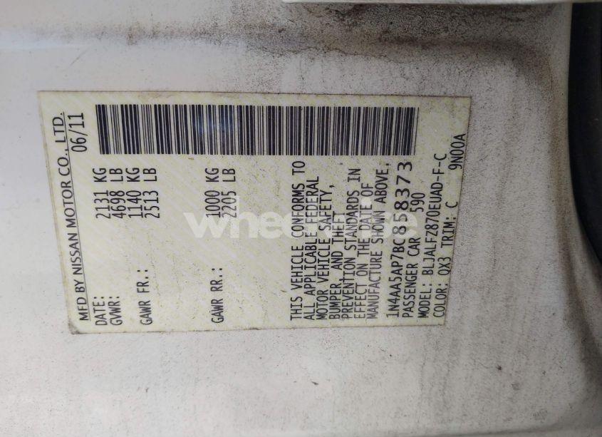 Photo 9 of 2011 Nissan Maxima 3.5 SV (VIN 1N4AA5AP7BC858373)