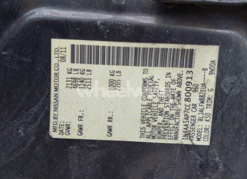 Photo 9 of 2012 Nissan Maxima 3.5 SV (VIN 1N4AA5AP7CC800913)