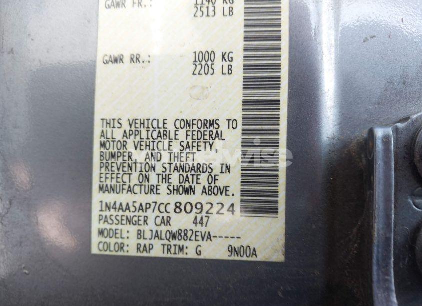 Photo 9 of 2012 Nissan Maxima 3.5 S (VIN 1N4AA5AP7CC809224)