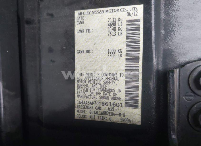 Photo 9 of 2012 Nissan Maxima 3.5 SV (VIN 1N4AA5AP7CC861601)