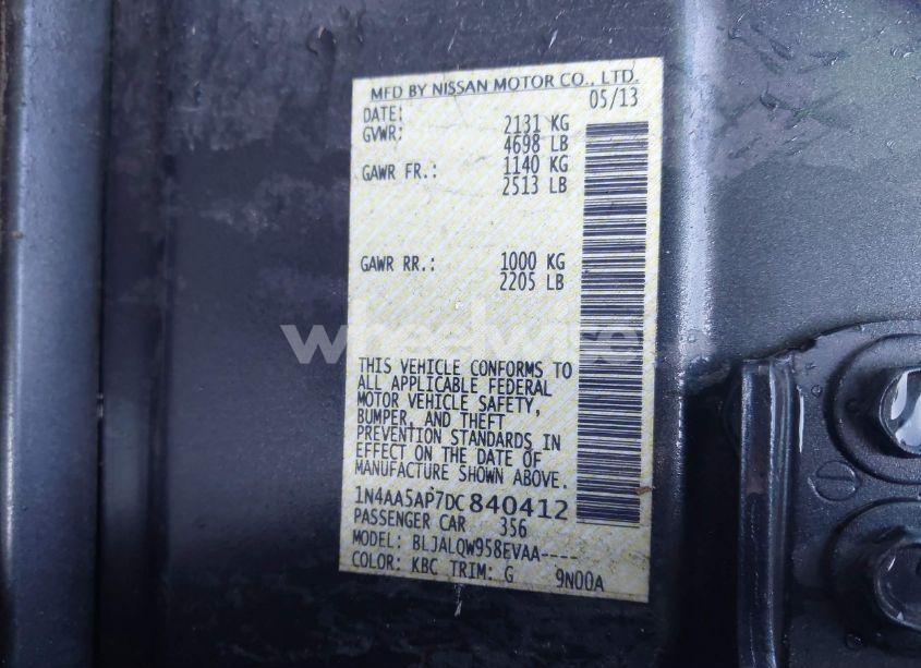 Photo 9 of 2013 Nissan Maxima 3.5 S (VIN 1N4AA5AP7DC840412)