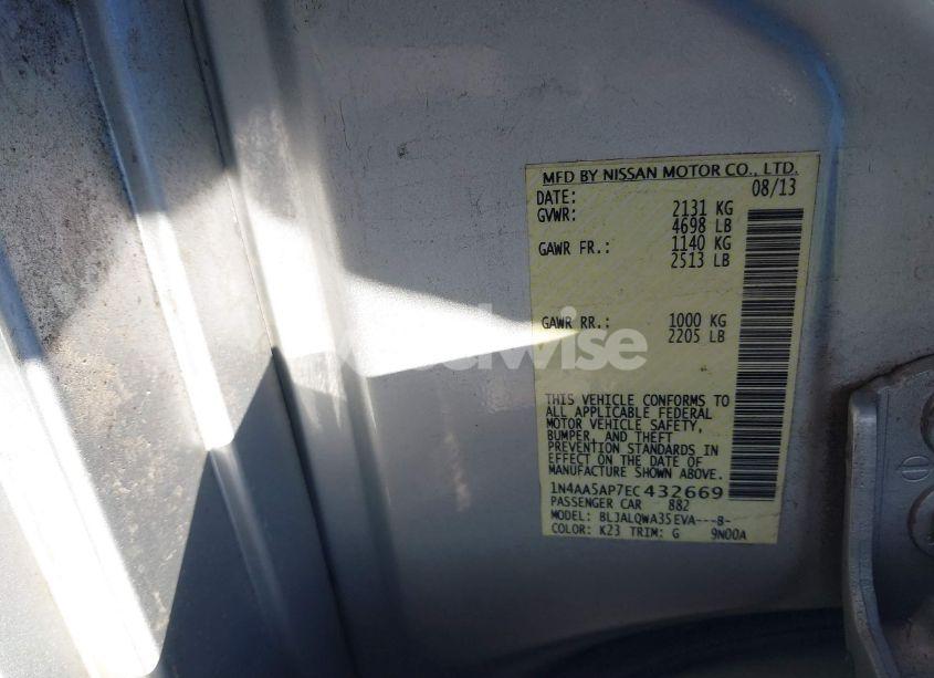 Photo 9 of 2014 Nissan Maxima 3.5 S (VIN 1N4AA5AP7EC432669)