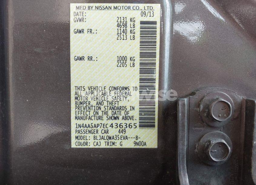 Photo 9 of 2014 Nissan Maxima 3.5 S (VIN 1N4AA5AP7EC436365)