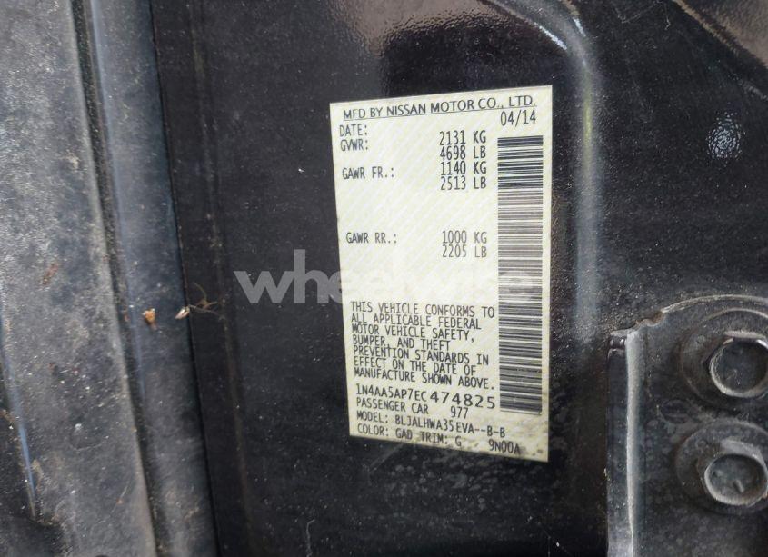 Photo 9 of 2014 Nissan Maxima 3.5 SV (VIN 1N4AA5AP7EC474825)