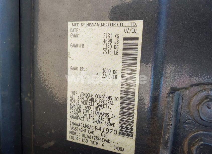 Photo 9 of 2010 Nissan Maxima 3.5 SV (VIN 1N4AA5AP8AC841970)