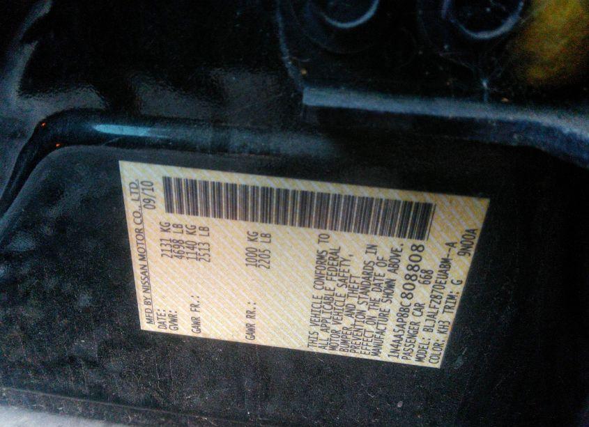 Photo 9 of 2011 Nissan Maxima 3.5 SV (VIN 1N4AA5AP8BC808808)