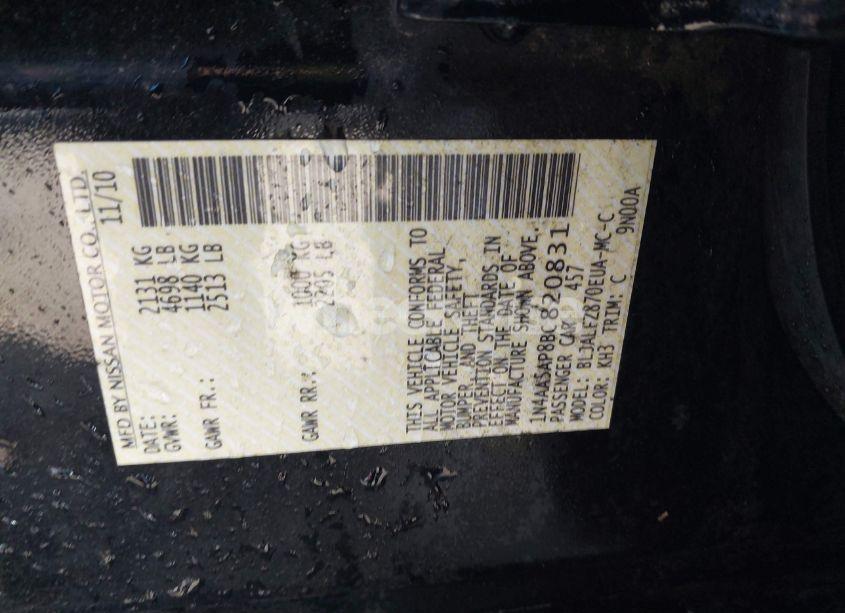 Photo 9 of 2011 Nissan Maxima 3.5 SV (VIN 1N4AA5AP8BC820831)