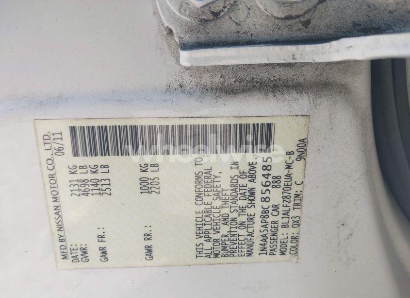 Photo 9 of 2011 Nissan Maxima 3.5 SV (VIN 1N4AA5AP8BC856485)