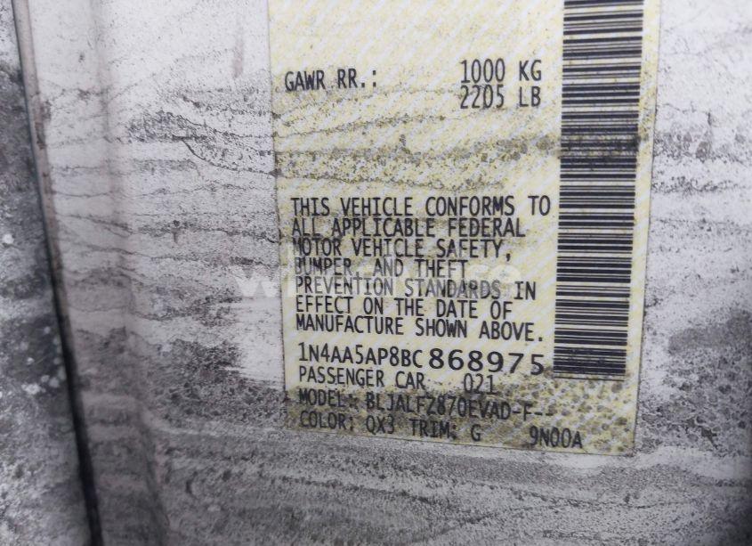 Photo 9 of 2011 Nissan Maxima 3.5 SV (VIN 1N4AA5AP8BC868975)