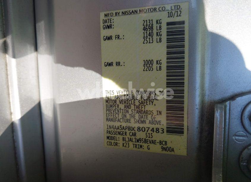 Photo 9 of 2013 Nissan Maxima 3.5 SV (VIN 1N4AA5AP8DC807483)