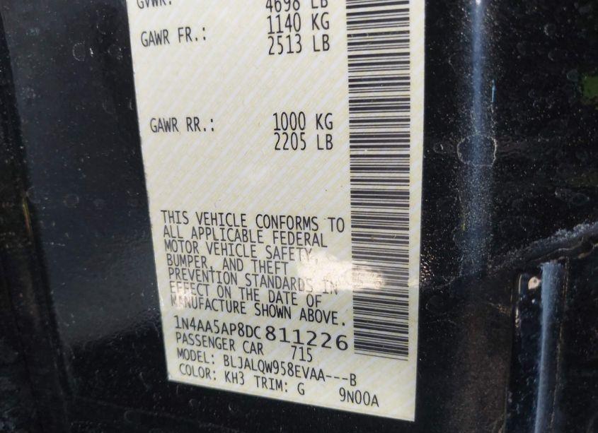 Photo 9 of 2013 Nissan Maxima 3.5 S (VIN 1N4AA5AP8DC811226)