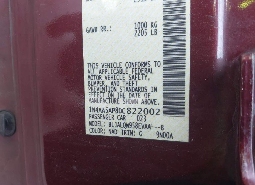 Photo 9 of 2013 Nissan Maxima 3.5 S (VIN 1N4AA5AP8DC822002)