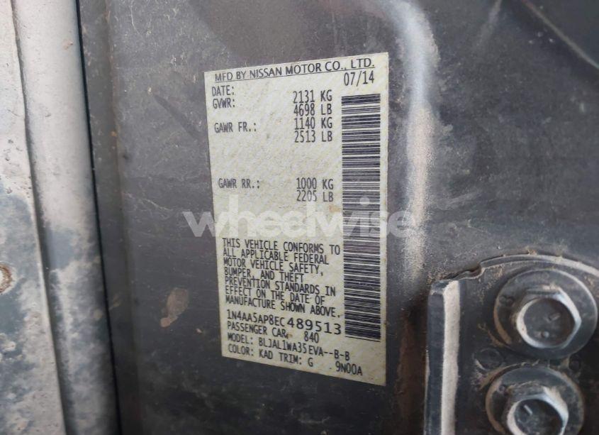 Photo 9 of 2014 Nissan Maxima 3.5 SV (VIN 1N4AA5AP8EC489513)