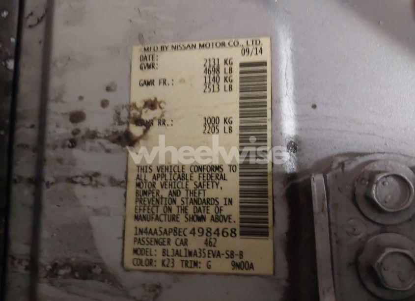 Photo 9 of 2014 Nissan Maxima 3.5 SV (VIN 1N4AA5AP8EC498468)